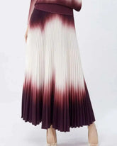 Luxury Designer Travel Cruise Ship Wear Vacation Petite Ombre Plissé Pleated Skirt